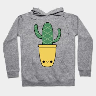 Cute Kawaii Cactus In Yellow Pot Hoodie